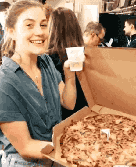 LD: Joe and Brandon invited me to Bandstand's SNOB (Saturday Night on Broadway) party and I obviously needed some champagne and more pizza!