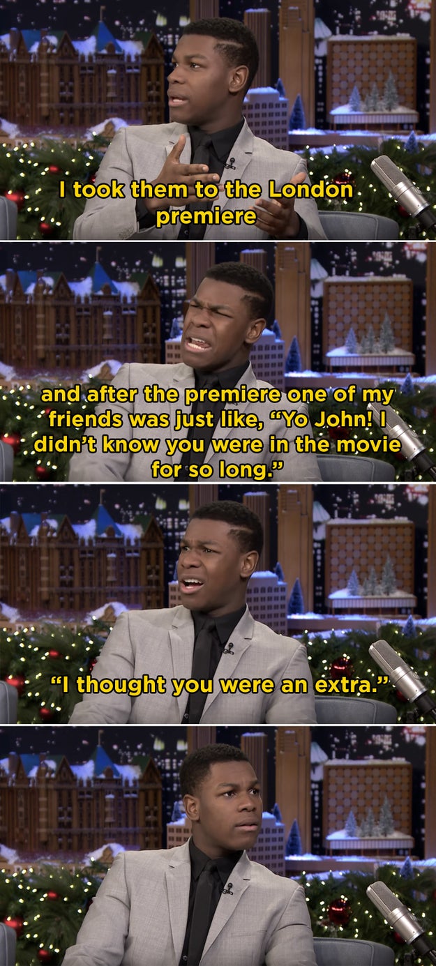 His priceless reaction when he learned his friends didn't think he was actually in Star Wars: