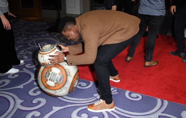 When he caught up with BB-8 on the red carpet: