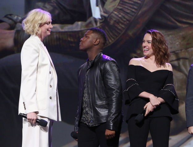 When he adorably stared down Gwendoline Christie: