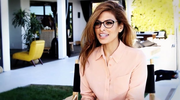 "Contacts are better than gla—" LOOK AT EVA MENDES WITH YOUR SPECIAL EYES.