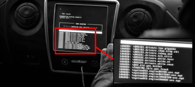 After Clarke enters the ignition code, the text references episodes from the first two seasons of Black Mirror. It also says, 