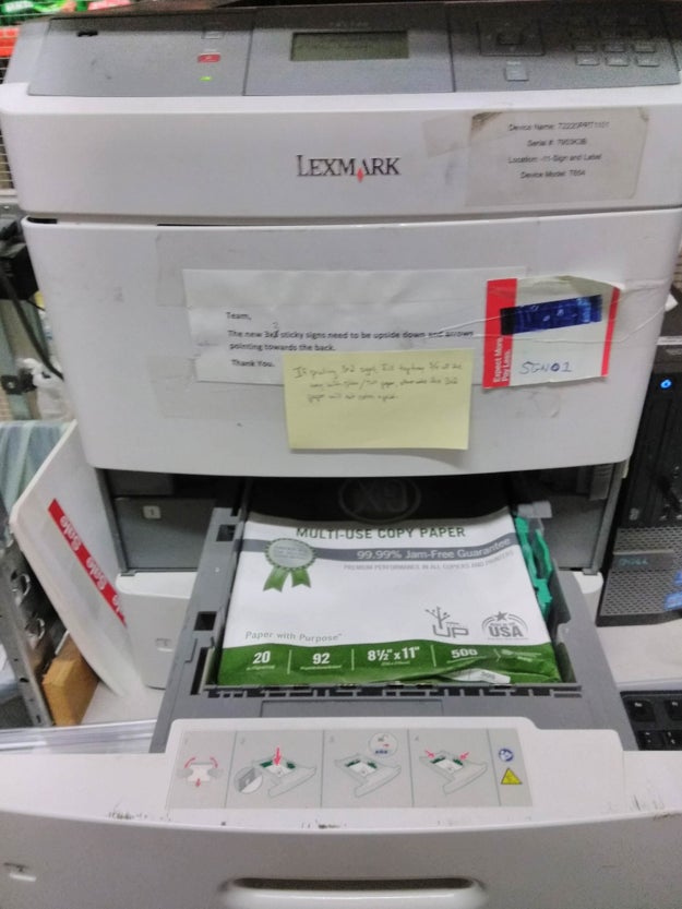 Or whichever employee filled this printer: