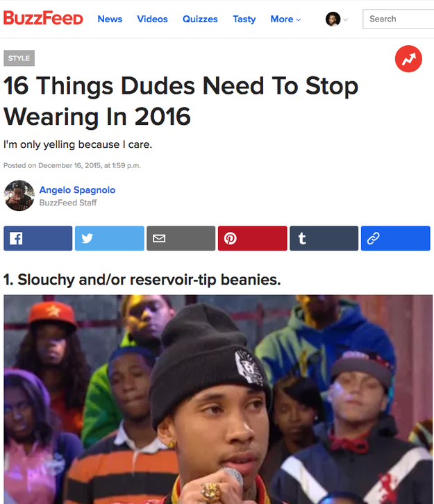 But thankfully, we're here to help them! The past few years BuzzFeed has written about "things guys need to leave in the past."