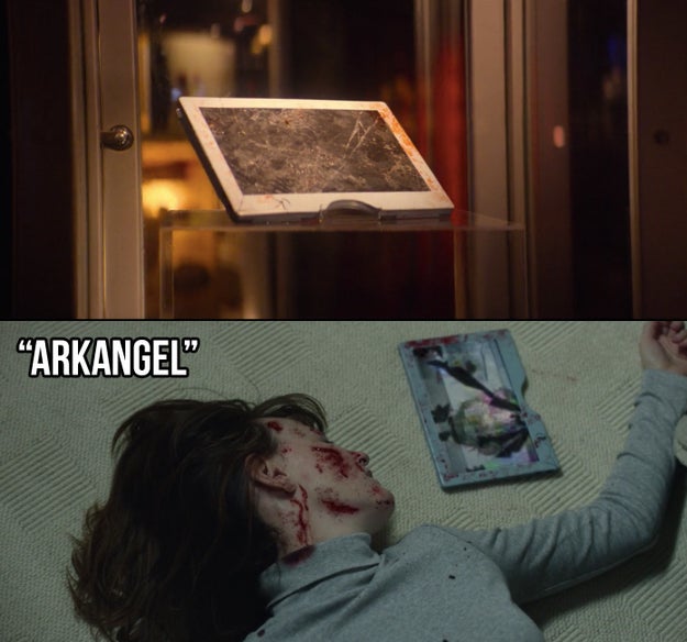 The tablet Sara beat her mother with in Arkangel is on display.