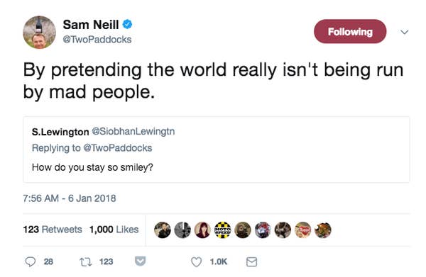 Sam Neill Is So hilarious and Wholesome On Twitter, He will Genuinely Soothe Your Soul
