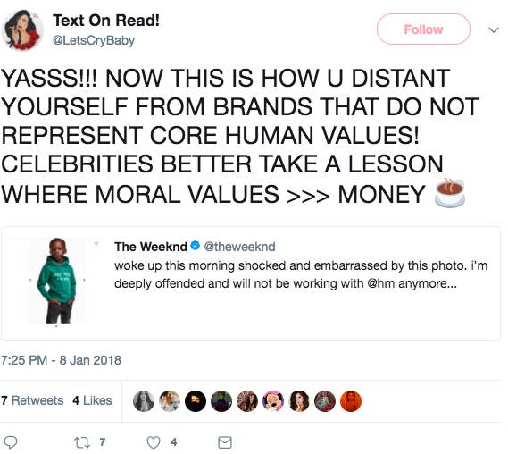 The Weeknd Says He Won T Work With H Amp M After It Used A Black Child To Model A Jumper With Monkey Written On It