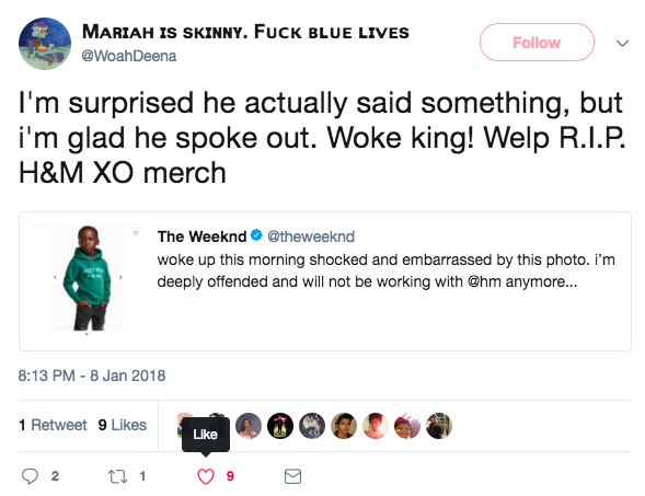 The Weeknd Says He Won T Work With H Amp M After It Used A Black Child To Model A Jumper With Monkey Written On It