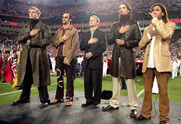 Jan. 28, 2001 — the Backstreet Boys at Super Bowl XXXV in Tampa