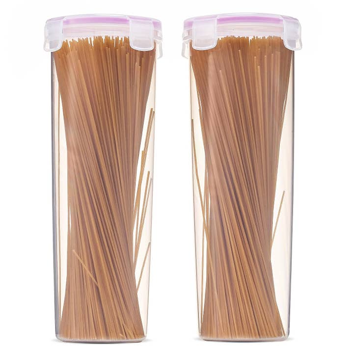It's tragic every single time. Made of BPA-free plastic and are freezer-safe.Promising review: "These are the perfect size for spaghetti and linguini. No more half-opened boxes. They are airtight and easy to open" —Michelle L.Get them from Amazon for $14.99 or Walmart for $14.99.