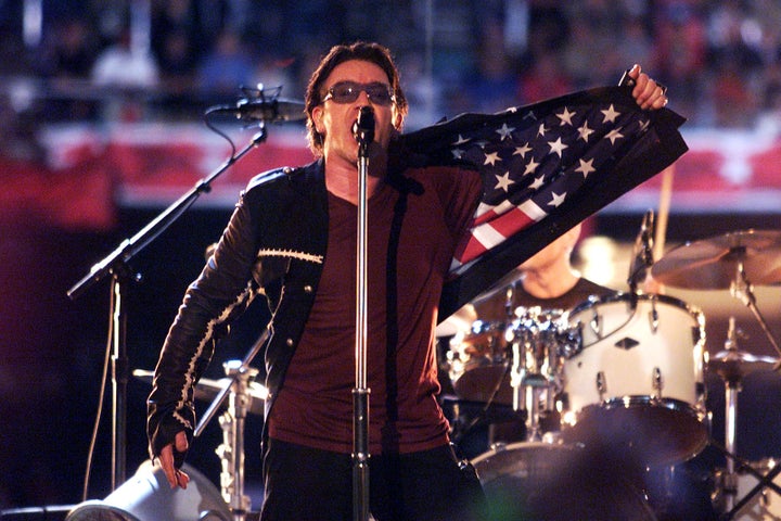 Feb. 3, 2002 — U2 at Super Bowl XXXVI in New Orleans