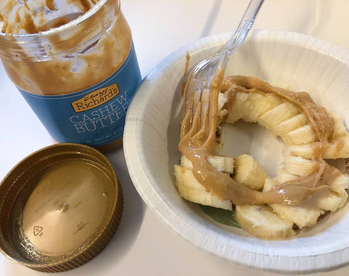 I'm a huge fan of nut butters. I'm such a big fan, in fact, that I've had the same breakfast (oatmeal with a spoon of peanut butter) every morning for the last two years. But this month I decided to try out Whole30, which meant I couldn't have any peanuts and had to get my nut butter fix some other way.Enter this beautiful spread. I'm generally not a fan of fancy, all-natural nut butters because I find them bland but I instantly loved this one because it was super creamy (none of that oily all-natural stuff you have to stir for like, five minutes before you eat it) and ever-so-slightly sweet. It just has two ingredients: dry roasted cashews and sunflower oil, but thanks to cashews, a flavorful nut, I found this butter tasty on its own or as a perfect complement to fruit. My favorite way of enjoying it is by slicing up a banana, microwaving it for 10 seconds (I know it's weird but TRY IT), sprinkling it with salt (again, I KNOW!), and drizzling some cashew butter on it. I'll never give up peanut butter, but I'll definitely be adding this to my spreadables rotation. ? —Michelle NoGet it from Amazon for $12.