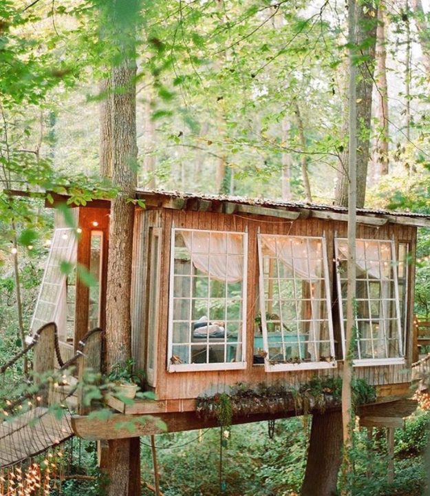 Nature lovers will flip over this legit tree house in Atlanta, listed at $375 a night...