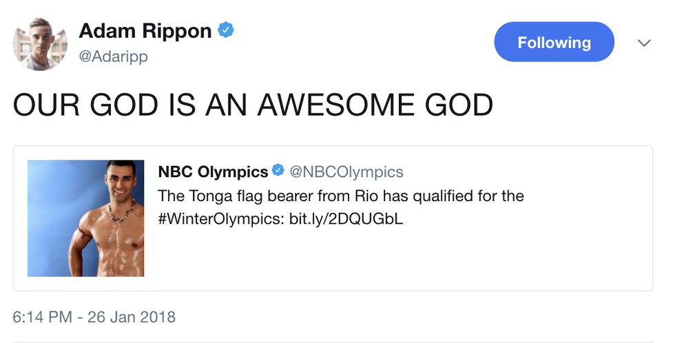 Adam Rippon's Hilarious Twitter Account Is The Most Important Thing In