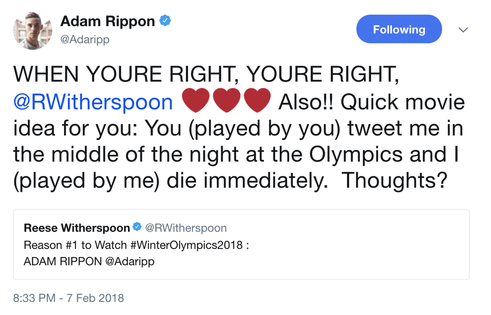 Adam Rippon's Hilarious Twitter Account Is The Most Important Thing In