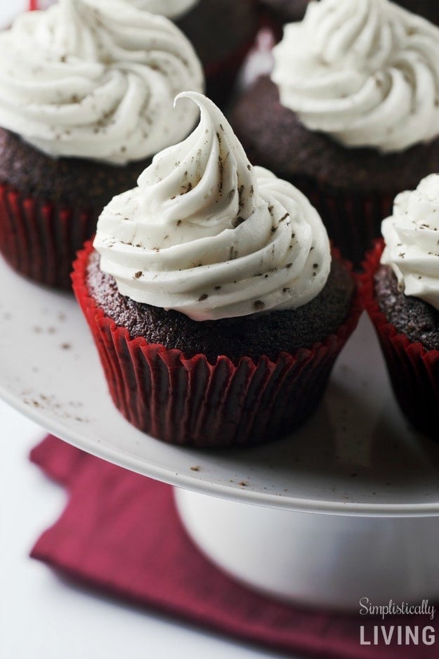 Red Velvet Cupcakes With Amaretto Vodka Frosting