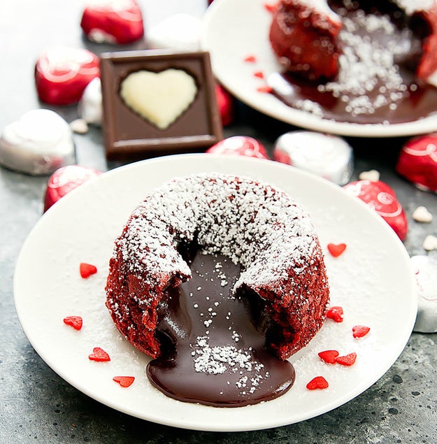 Red Velvet Molten Lava Cakes