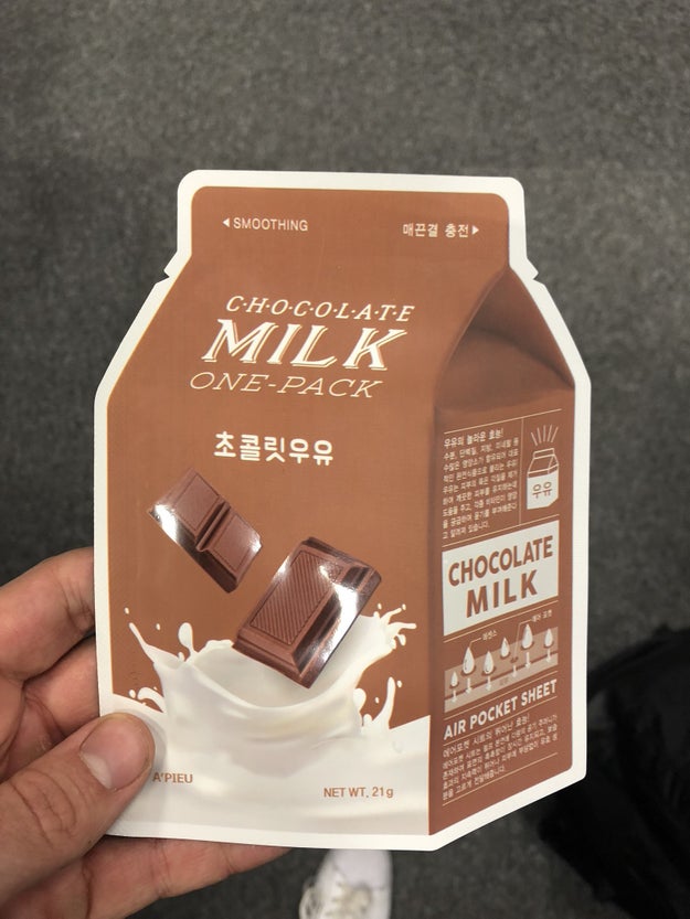 Chocolate milk face masks.