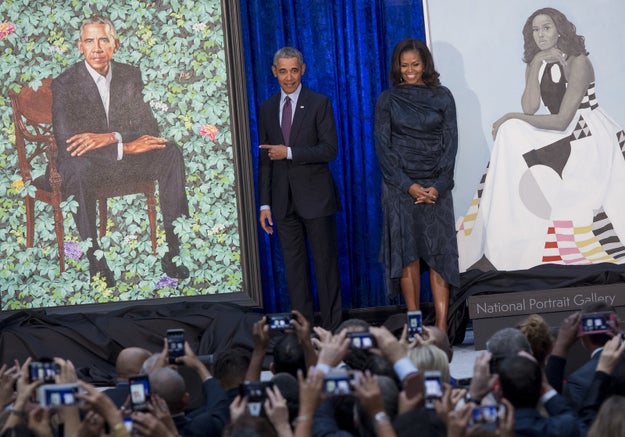Former President Barack Obama and Michelle Obama had their official White House portraits unveiled at the Smithsonian's National Portrait Gallery on Monday.