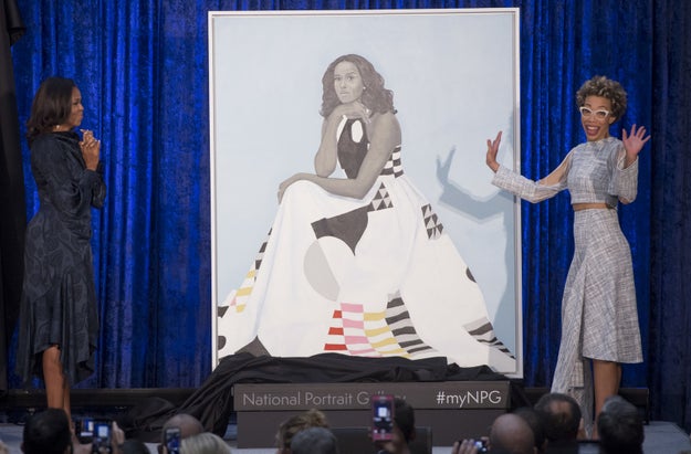 The former first lady was painted by Amy Sherald, a Baltimore-based artist.