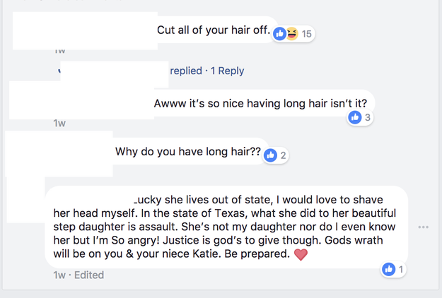 People began sharing photos of the dad and stepmom, and commenting on their public Facebook photos.