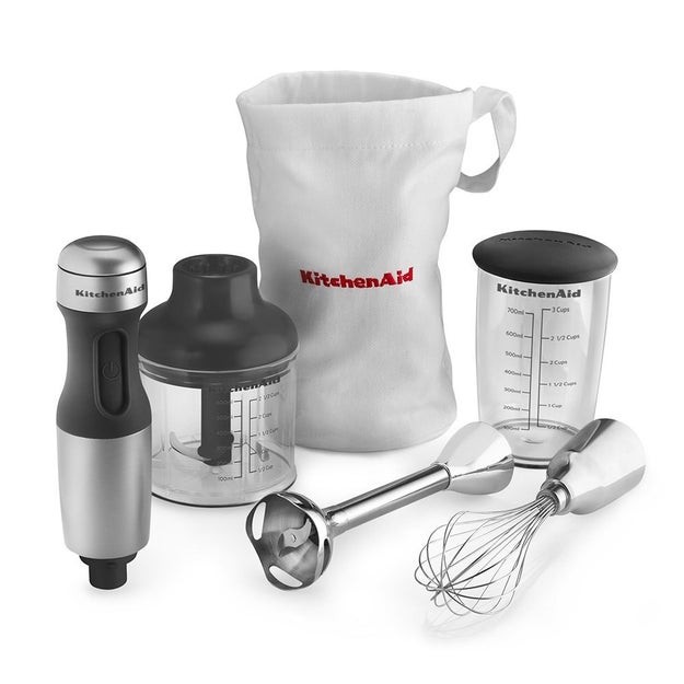A KitchenAid immersion blender so you can blend stuff up right where it is without having to pour it into yet another container you'll need to clean.