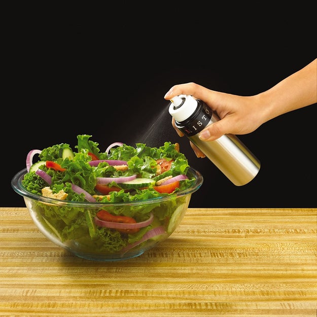 An olive oil sprayer so you can lightly dust your pan when you're sadly trying to eat lighter and healthier meals. RIP to your legendary 'Meat in the Grease' dish.