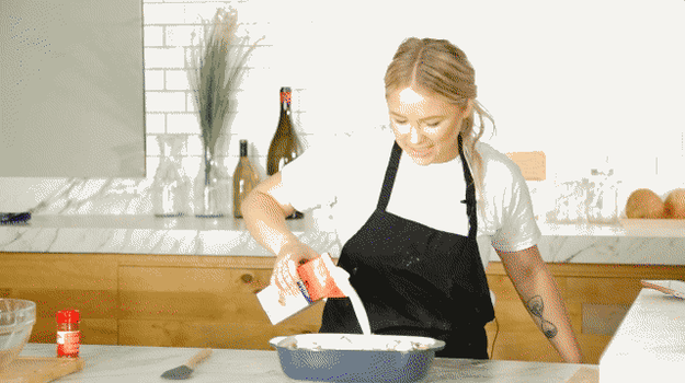 Then came the most confusing part: moisten with flour and a gill of milk, which she found out was half a cup.