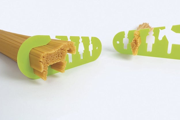 A spaghetti measuring tool to help out beginner cooks who are constantly making waay too much pasta for one person.