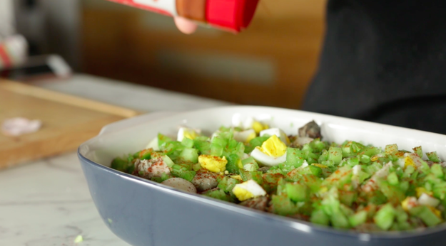 As for seasonings, the recipe only called for some salt and cayenne, but Alix didn't want to go too overboard with the cayenne...or did she?