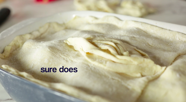 Lastly, instead of adding the "puff paste" the recipe called for, Alix opted for the modern-day version of a ready-made puff pastry to lay on top to finish the pie off.