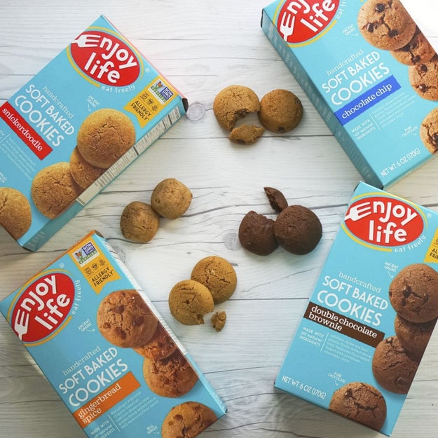 A box of Enjoy Life Soft Baked Cookies, which are perfect for dunking in a glass of milk (or nut milk).