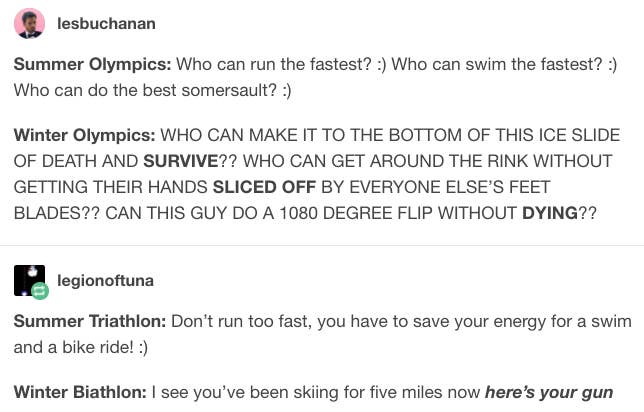 18 Tumblr Posts About The Olympics That Are Just Really Frickin Funny