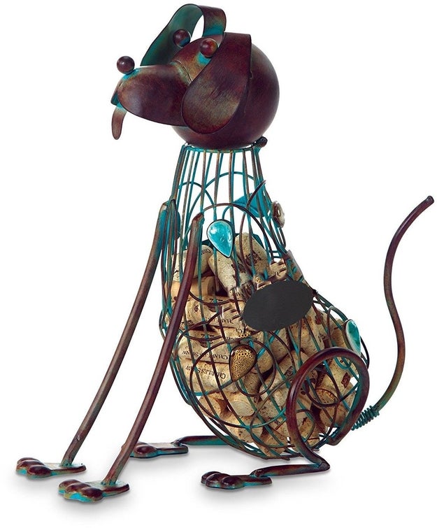 A decorative wire caddy that holds up to 55 corks and will be the best friend you ever had.