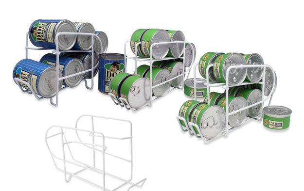 A canned dog food dispenser since an organized pantry is a happy pantry.