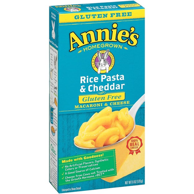 A box of Annie's gluten-free mac 'n' cheese that kids and adults will go crazy for.