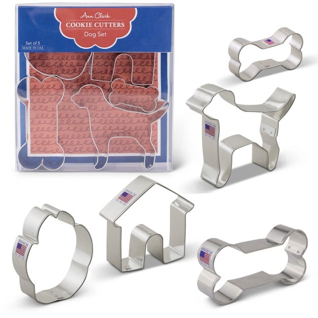 A set of five doggie-themed cookie cutters that can even be used for fun, bite-sized pancakes.
