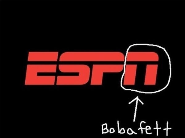 The "N" in ESPN looks like a certain someone from Star Wars: