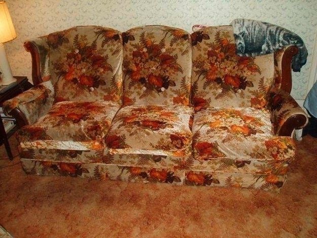 An incredibly comfortable couch with a very vintage aesthetic.