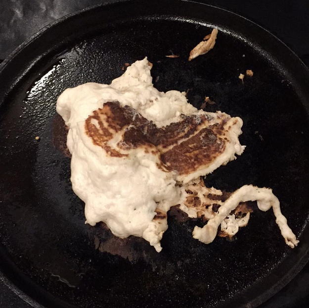 This mom who attempted to make pancakes for dinner.