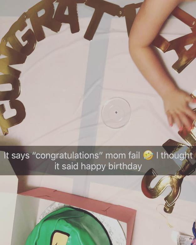 This mom who tried decorating for her kid's birthday party.