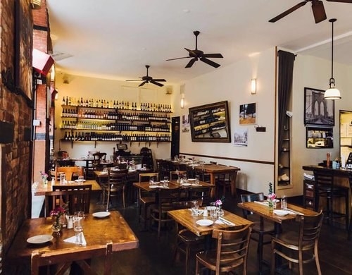 The cozy, comfortable interior of Acqua features big windows, exposed bricks, and wooden floors - the perfect ambiance to enjoy authentic Souther Italian cuisine. In addition to regular weekday and weekend lunch and dinner services, Acqua also hosts birthday parties, corporate events, rehearsal dinners, and bridal & baby showers.