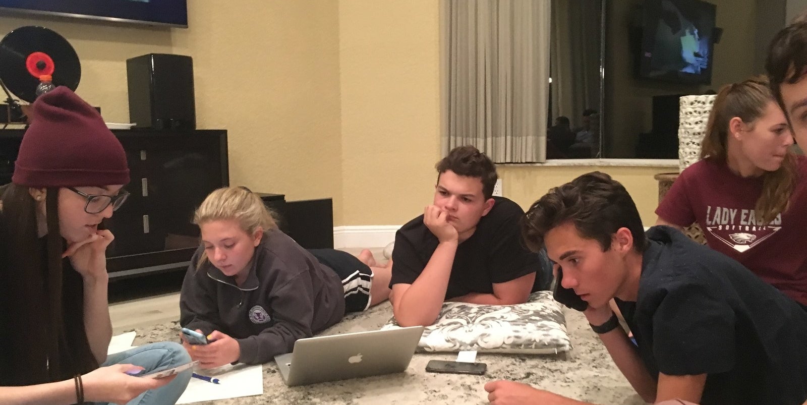 Kali Clougherty, Jaclyn Corin, John Barnitt, David Hogg, and Sarah Chadwick.