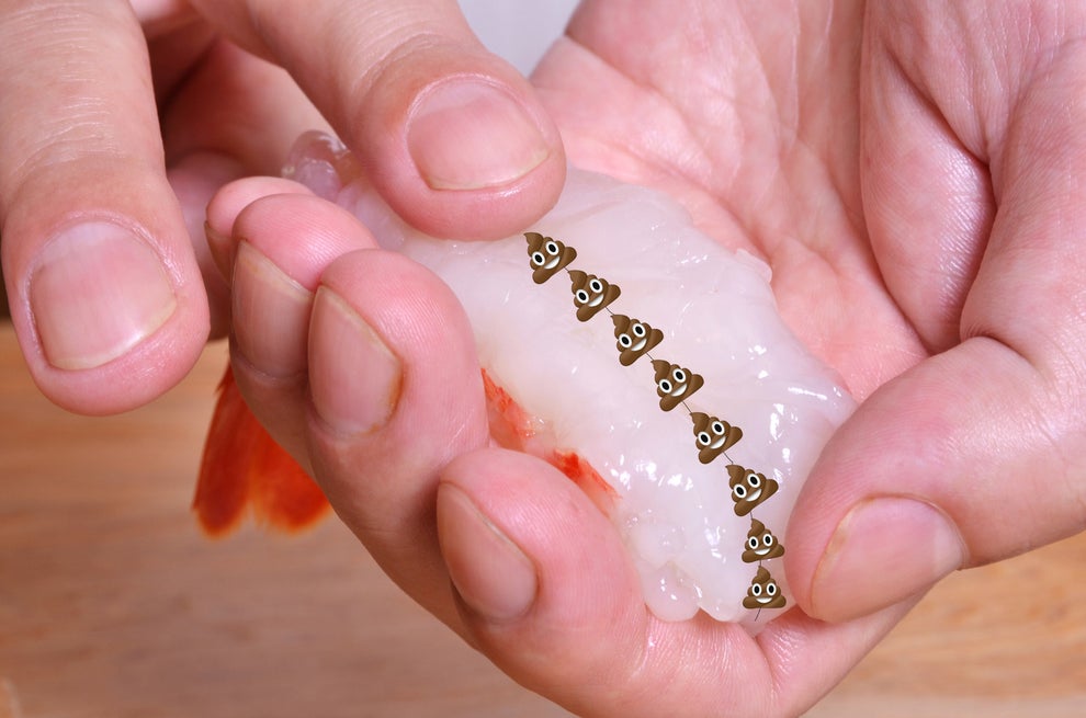 ¡La línea negra que tienen los camarones en la columna ES CACA!