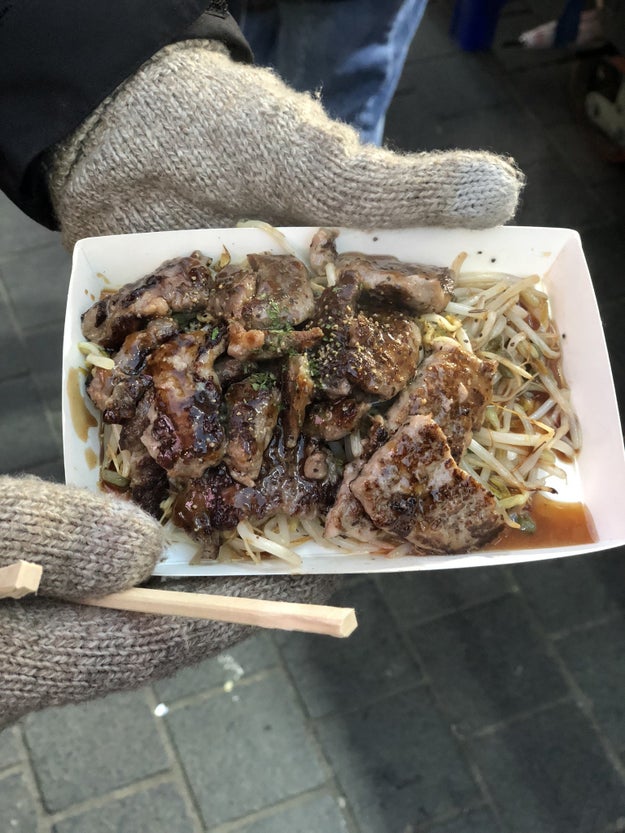 Steak and sprouts: $7