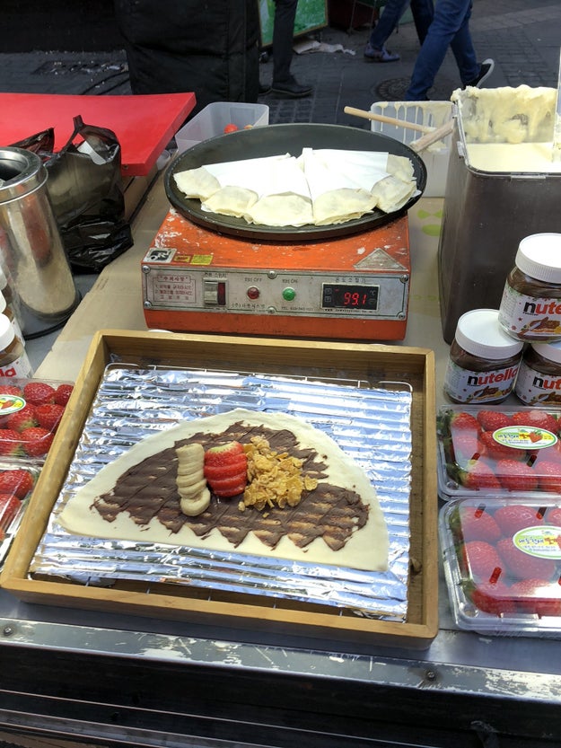 Banana/strawberry/nutella crepe: $6