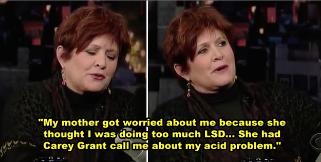 Cary Grant helped Carrie Fisher with her drug problem when she was a teenager.