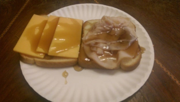 Gravy would have been acceptable. Maybe. But this? THISS???? Don't look if you ever want to have a sandwich again.