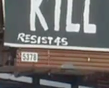 While speculations of origins of the sign remain unconfirmed, it was tagged with "Resist 45," a group that's tagged other anti-Trump signs in the Louisville area.