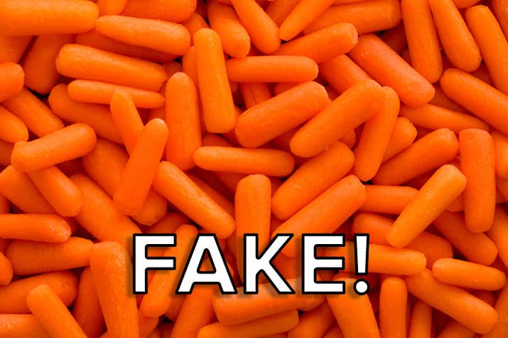 Despite their adorable name, baby carrots are made from imperfect carrots that have been sliced, peeled, and rounded into smaller pieces.